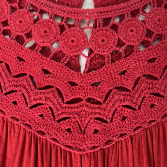🎈SALE🎈Loft Red Crochet Swing Dress - Picture 4 of 9
